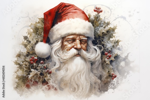 Santa Claus, white background , drawing