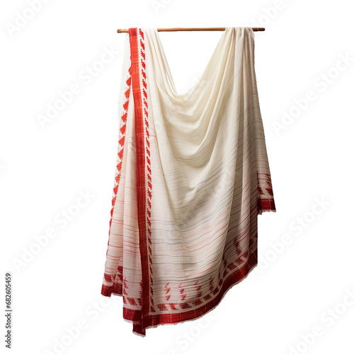 Bangladeshi Jamdani Sari, transparent background, isolated image, generative AI