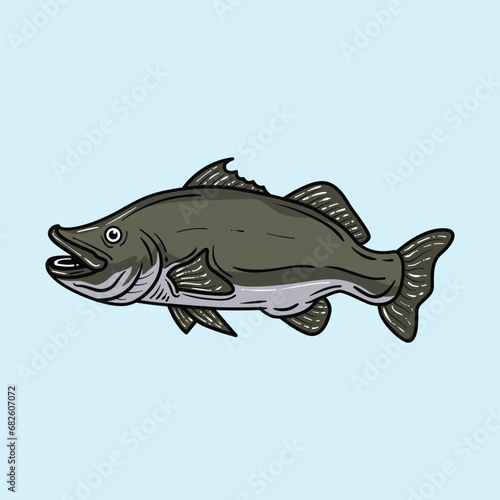 Barramundi cartoon icon illustration