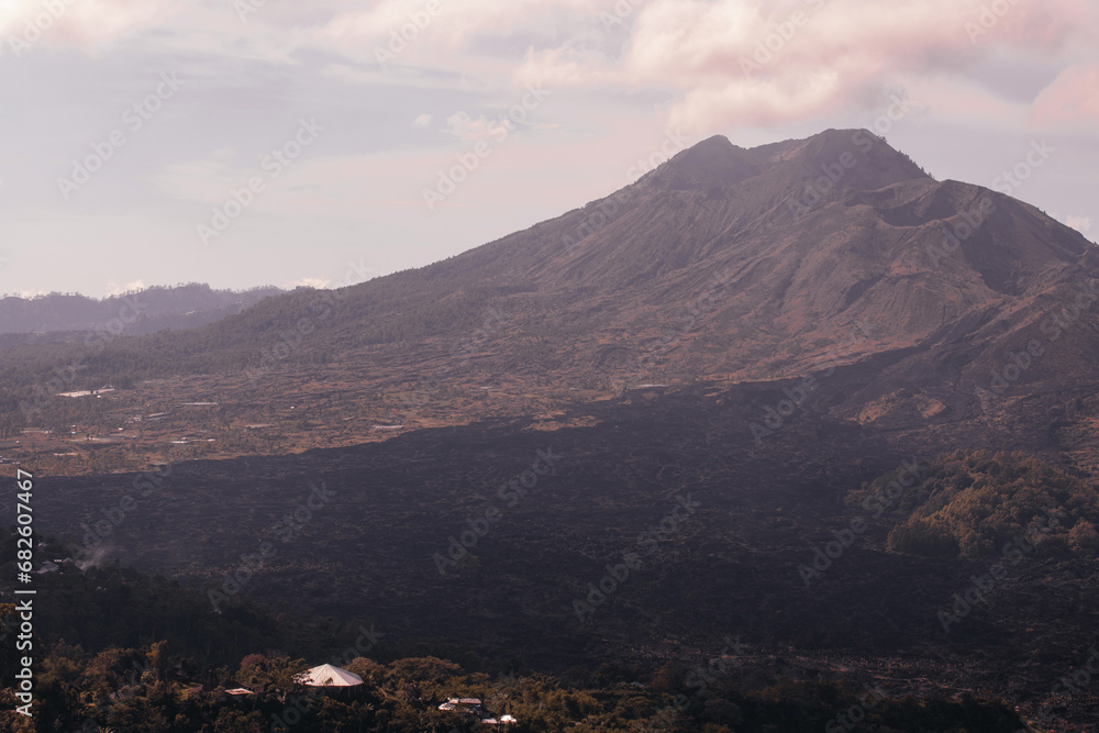 View of Mount Gunung Batur - The Kintamani Volcano at Bali Indonesia