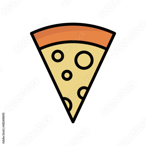 Pizza Icon Vector Cartoon Style