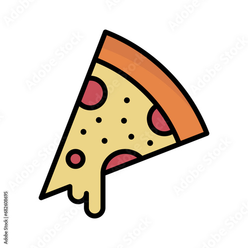 Pizza Icon Vector Cartoon Style