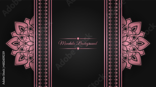 mandala background  pink and black