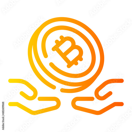 cryptocurrency Line Gradient Icon