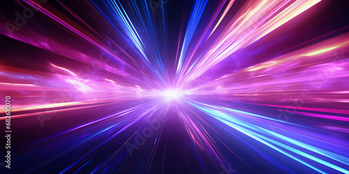 A colorful blue and pink light effect in space