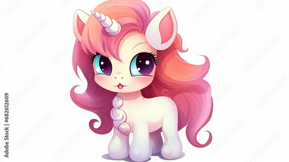 tiny unicorn in cute funny with cartoon kawai style tiny unicorn in cute funny with cartoon kawai style