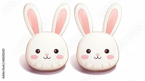 bunny slippers in cute funny with cartoon kawaii style