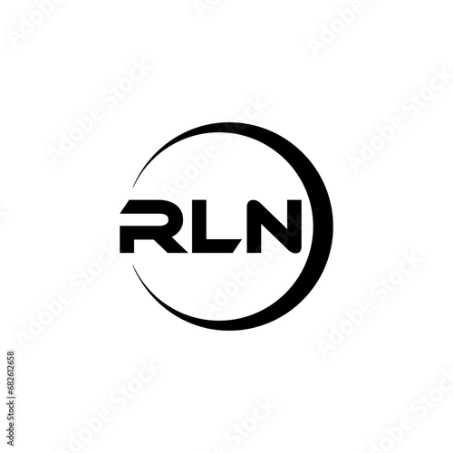 RLN letter logo design with white background in illustrator, cube logo, vector logo, modern alphabet font overlap style. calligraphy designs for logo, Poster, Invitation, etc.