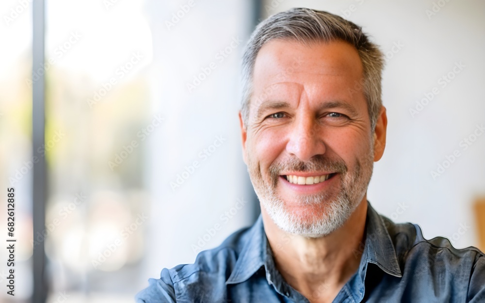 Close up photo portrait of a beautiful middle aged man smiling with clean teeth, detailed features, in casual, older man, mature man, white background, Close up photo portrait of a beautiful middle aged man smiling with clean teeth, detailed features, in casual, older man, mature man, white background,