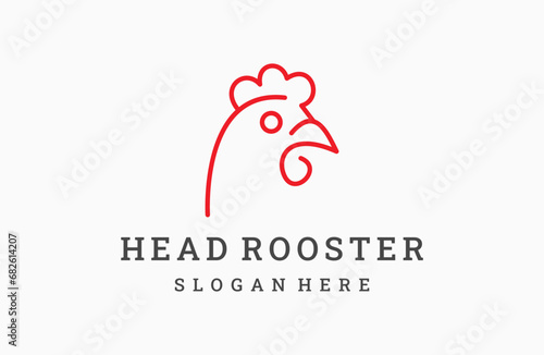 Head abstract rooster logo template