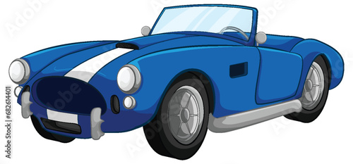 Vintage Blue Convertible Car