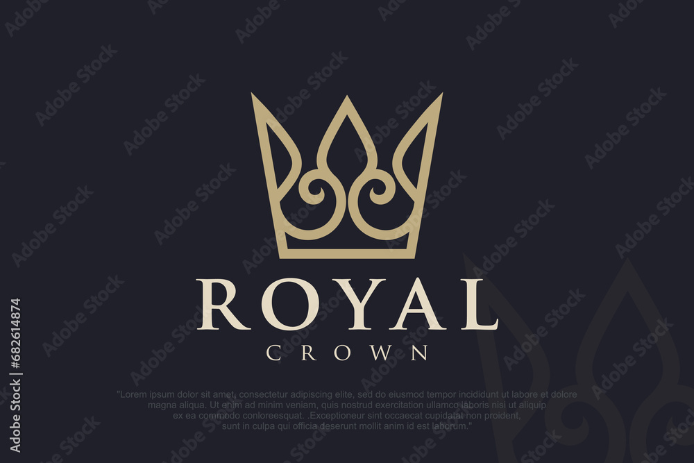 Crown Logo design Vector Template. Royal,King Queen luxury symbol ...