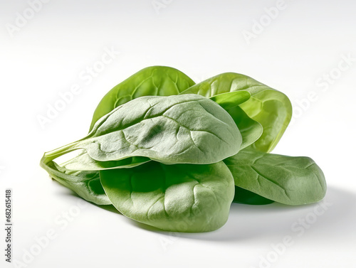 Baby spinach leaves isolated on white background cutout.