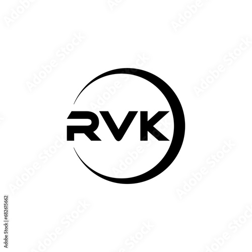 RVK letter logo design with white background in illustrator, cube logo, vector logo, modern alphabet font overlap style. calligraphy designs for logo, Poster, Invitation, etc.