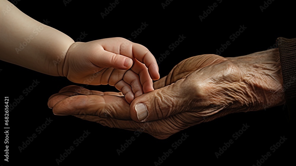 Fototapeta premium Generations united in one touch - a heartfelt moment that speaks a thousand words.