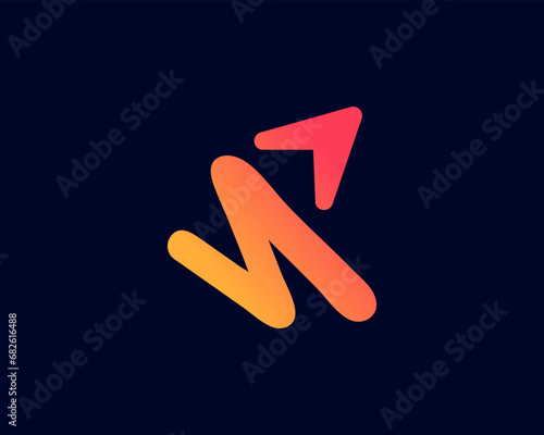 Marketing and finance logo design with letter m for business photo