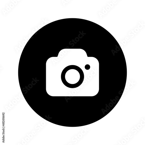 camera glyph circular icon