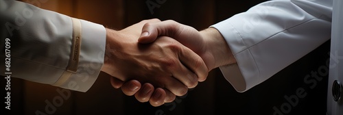 Professional agreement sealed with a handshake - the power of trust and partnership in one decisive gesture. photo