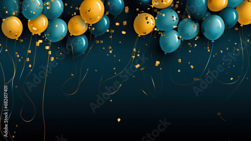 golden christmas balls on blue