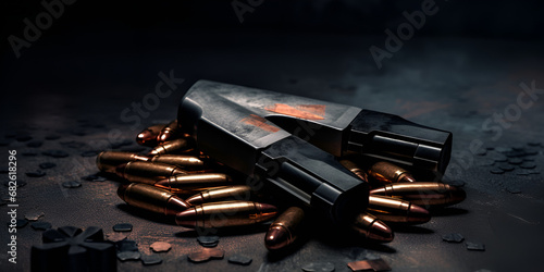 pistol and bullets ,Gun Ammo Images, pistol and bullets in beautiful style 