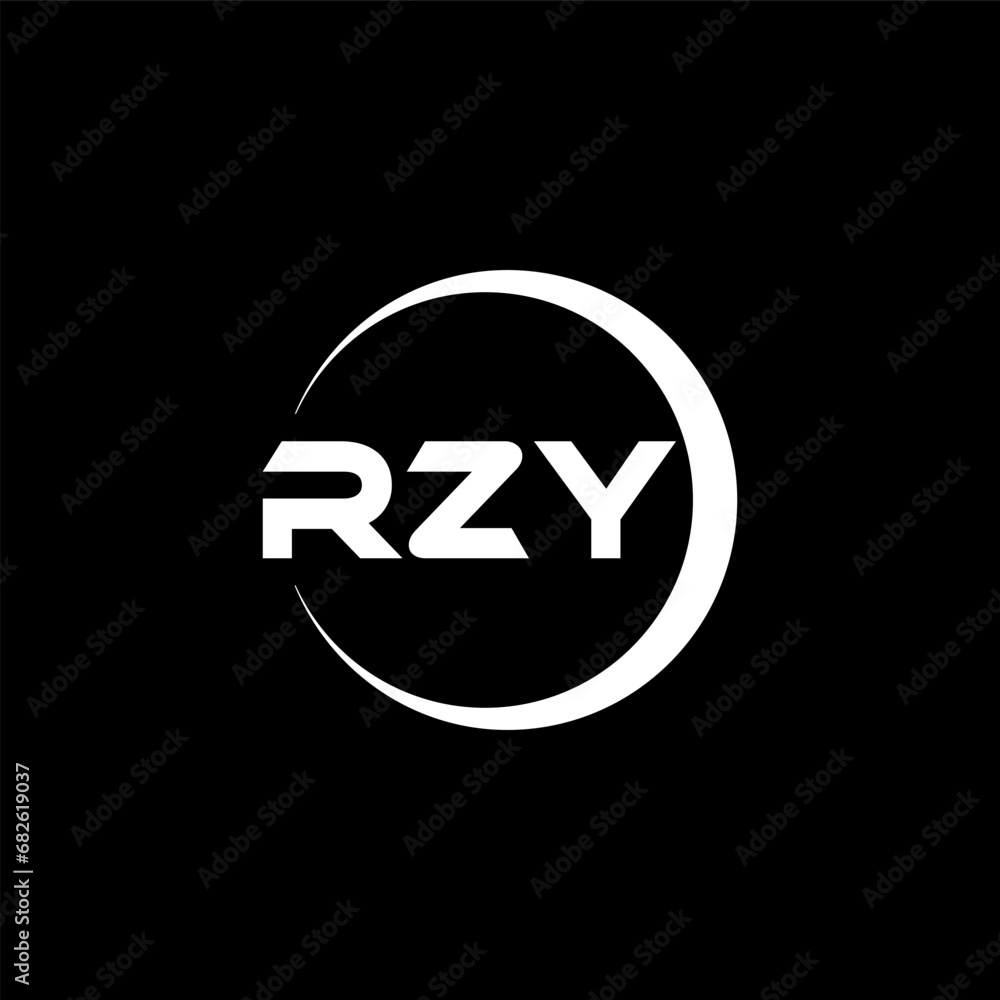 RZY letter logo design with black background in illustrator, cube logo, vector logo, modern alphabet font overlap style. calligraphy designs for logo, Poster, Invitation, etc. RZY letter logo design with black background in illustrator, cube logo, vector logo, modern alphabet font overlap style. calligraphy designs for logo, Poster, Invitation, etc.