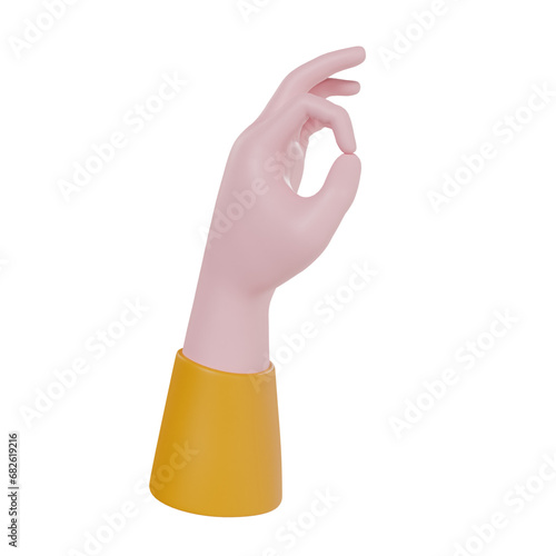 Hand gesture 3d render icon