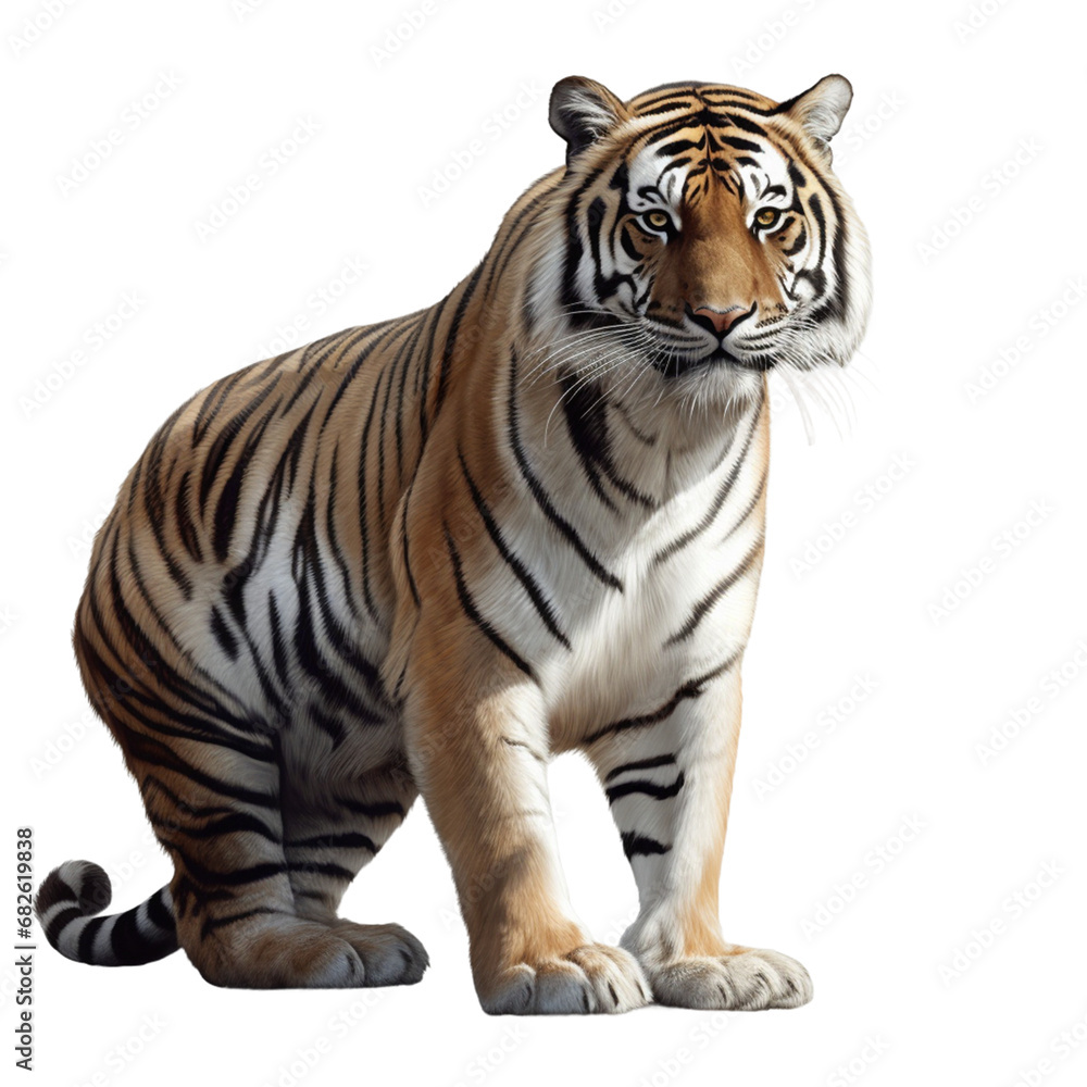 Naklejka premium トラ(白背景,背景無し,切り抜き)