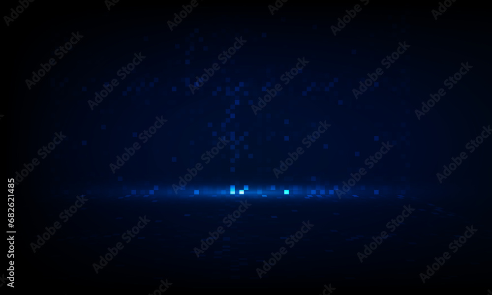 Obraz premium Abstract pixel open Light out technology and Question mark background Hitech communication concept innovation background, vector design