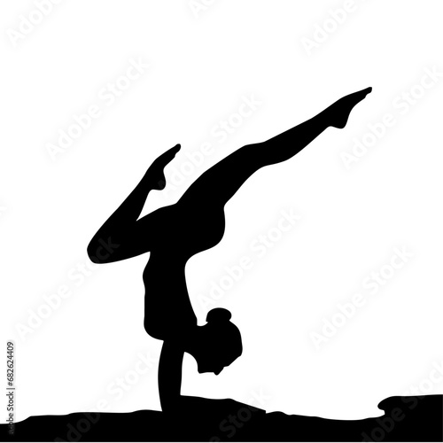 silhouette of a person doing yoga exercise