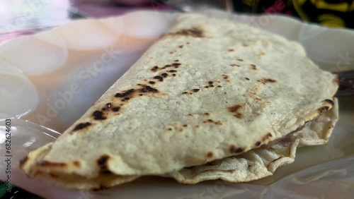 tortillas tlayuda mexico street food close up photo