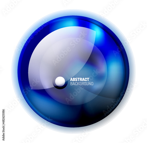 Abstract Blue Glass Circle Banner Template