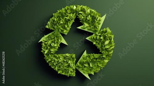 green recycle illustration over green background