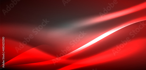 Neon-lit waves surge across background, mesmerizing dance of luminescence and motion. Dynamic backdrop captures essence of energy and modern aesthetics