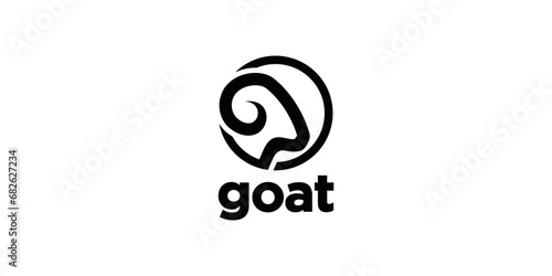 goat head logo inspiration, vector goat head logo design template