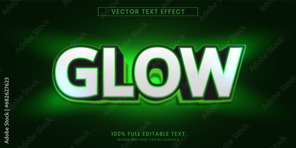 Vector design editable text effect, glow text template style Vector design editable text effect, glow text template style