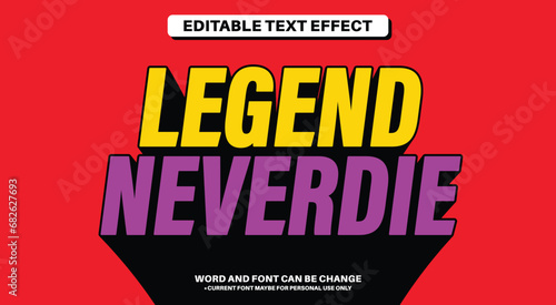 Vintage Comic Movie Style Fully Editable Text Effect - Legend Never Die