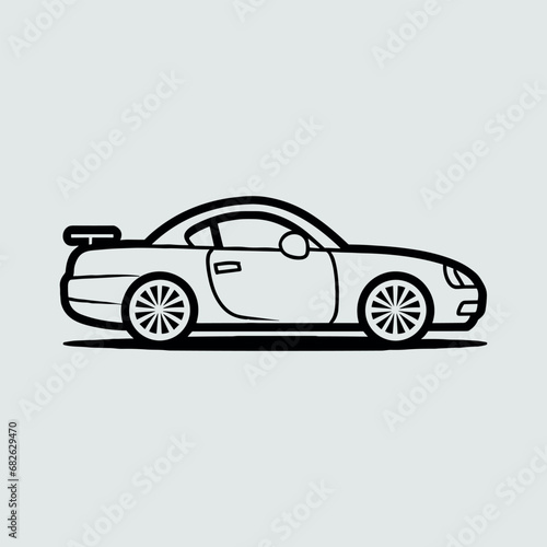 Nissan gtr r34 vector illustration doodle line art