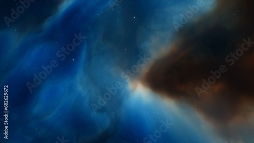 nebula gas cloud in deep outer space  science fiction illustration  colorful space background with stars 3d render 