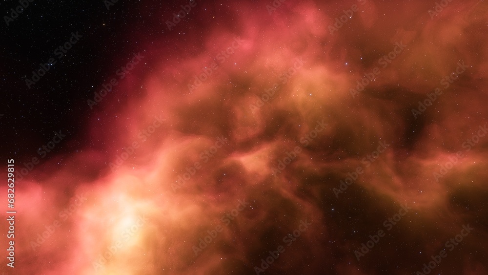 Fototapeta premium bright nebula, nebula in space, majestic red-purple nebula, beautiful space background 3D render