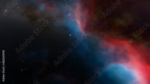 Fototapeta Naklejka Na Ścianę i Meble -  Cosmic background with a blue purple nebula and stars