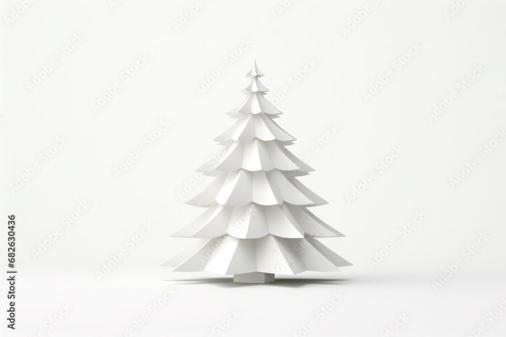 Fototapeta premium White Paper Christmas Tree
