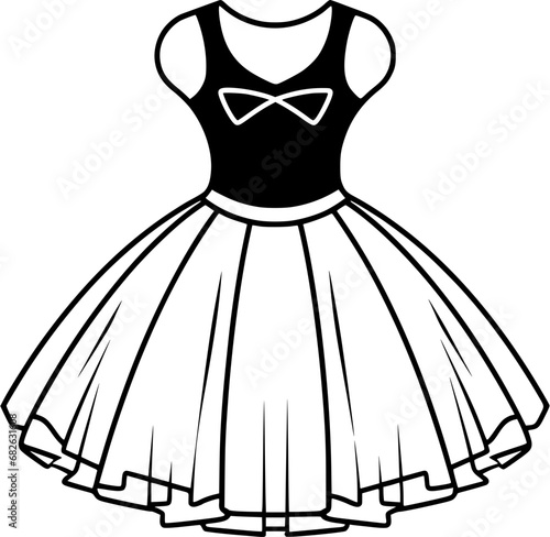 Vintage Ballet Accessories Tutu Icon in Hand-drawn Style