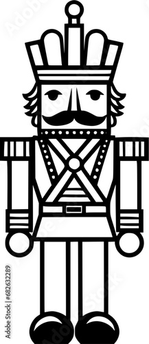 Christmas Nutcracker Vintage Icon in Hand-drawn Style