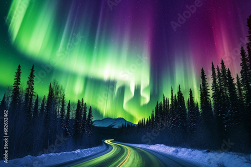 vibrant geographical and environmental diversity of Aurorin Alaska, embodying vast wilderness, boreal forests, and role of these celestial displays in Alaskway of life