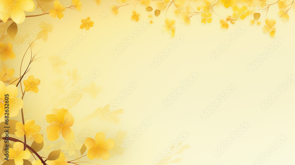 The floral wallpaper is a combination of light yellow and white that is pleasing to the eye. There is a field for entering text. The floral wallpaper is a combination of light yellow and white that is pleasing to the eye. There is a field for entering text.