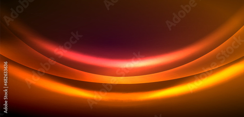 Dynamic waves in ethereal glow of neon lights. Concept merges fluidity of motion with vibrant allure of neon, crafting entrancing backdrop that embodies both vitality and futuristic sophistication