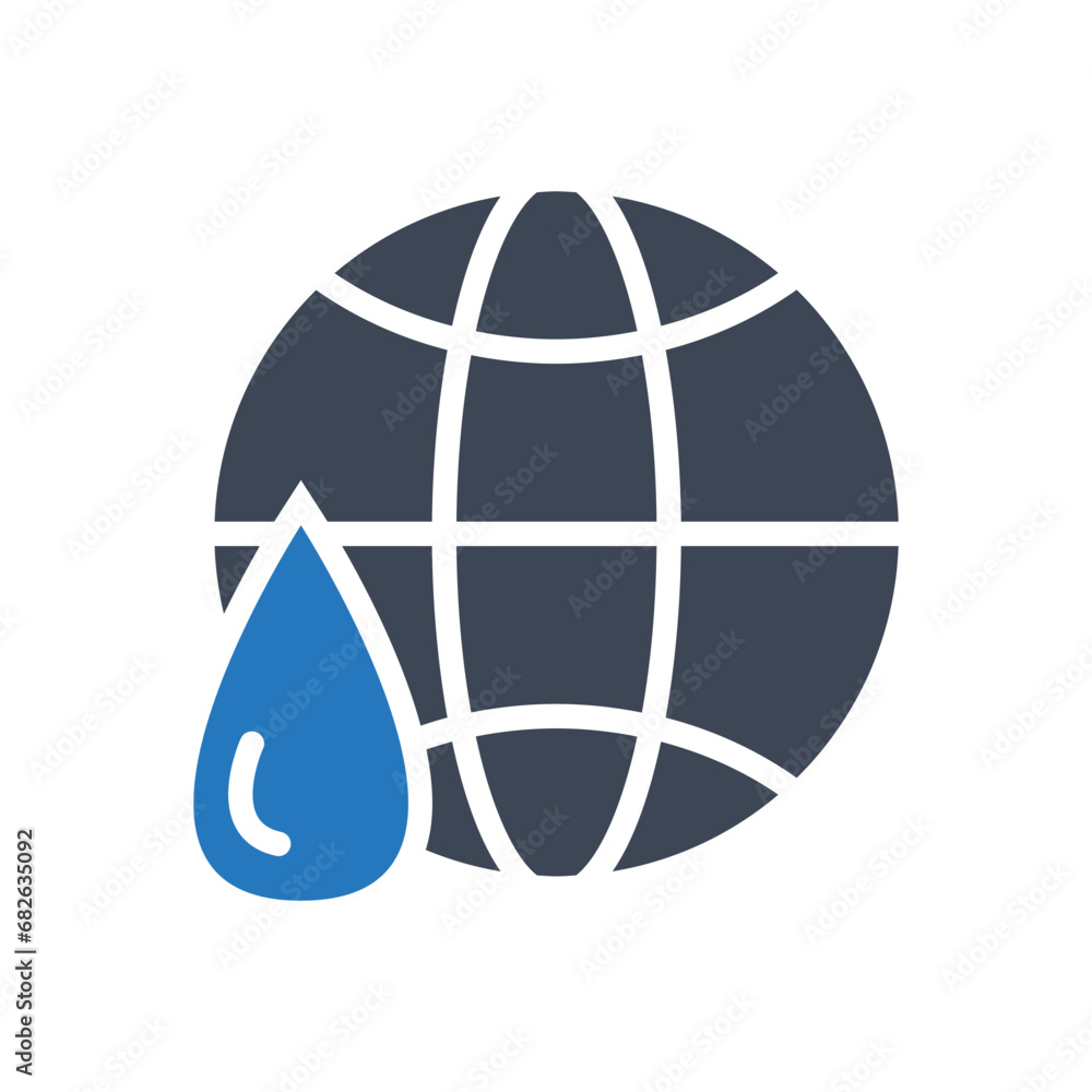 World earth water vector icon World earth water vector icon