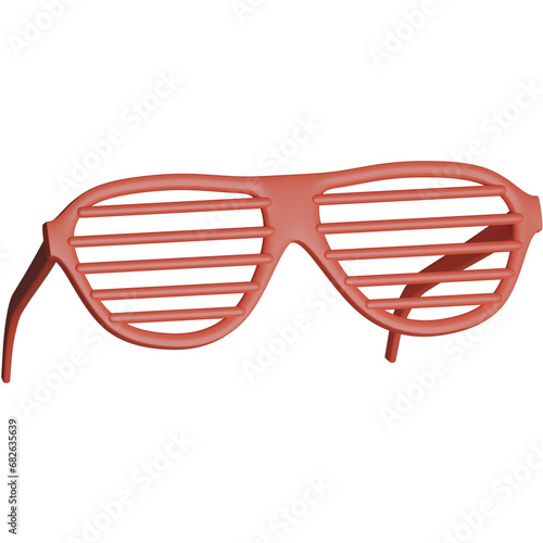 Stripped Glasses 3D Icon