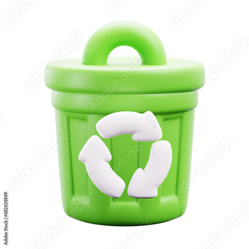 recycle bin 3d illustation photo