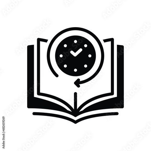 Black solid icon for past 